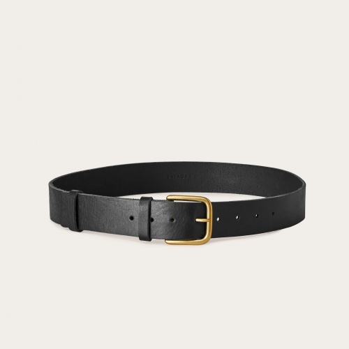 Wide belt with a buckle, black